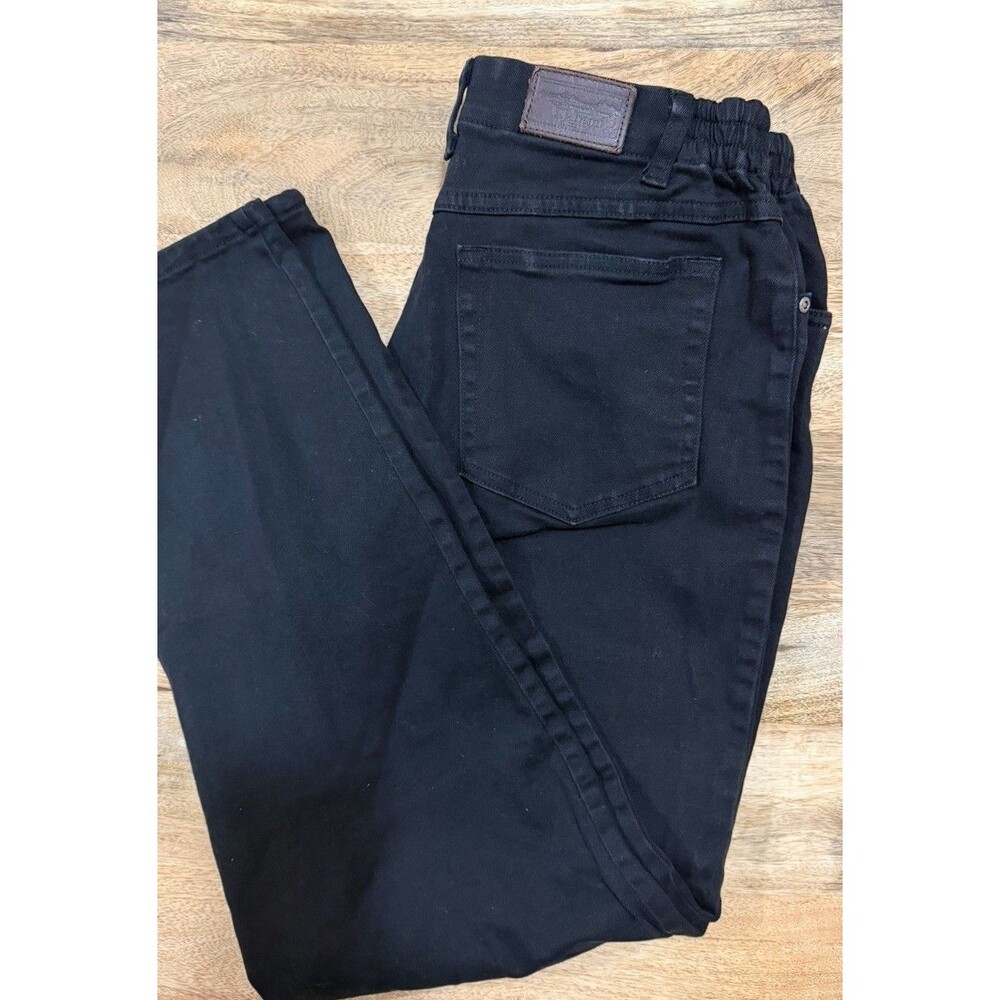 Vintage LL Bean Womens Black Garterized Denim Jeans Sz 14 High Rise 32 X 28